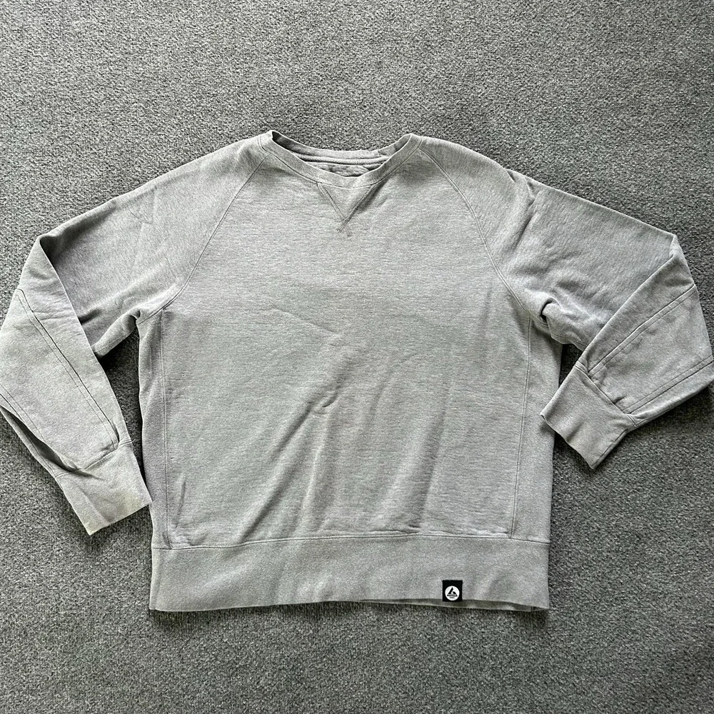 American Giant Sweatshirt Mens Large Gray Crewneck Fleece Pullover Made In USA
